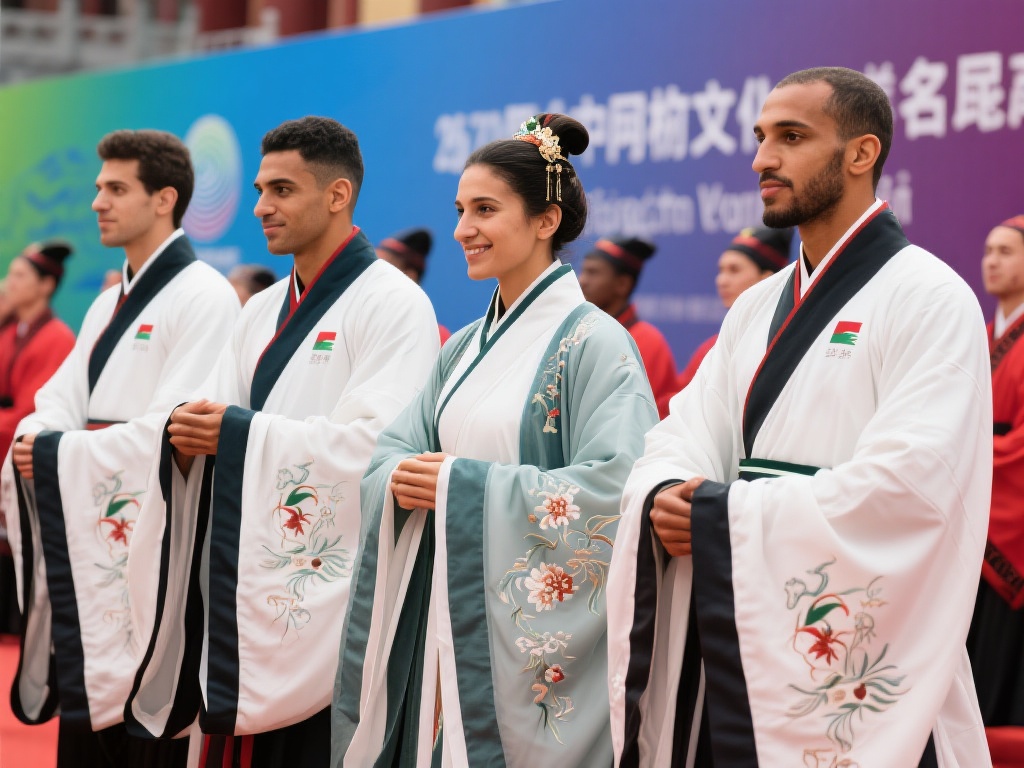 阿尔及利亚运动员身穿汉服品闽茶畅享闽南文化之旅 汉服作为中国传统服饰,一直以来都被视为文